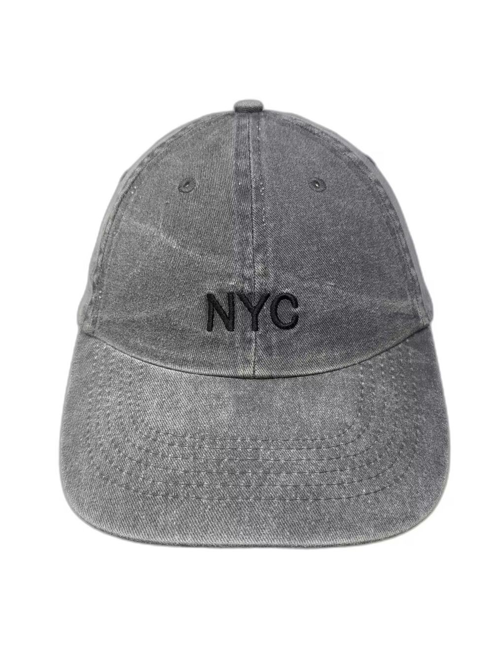 Atmosphere NYC Gray Baseball Cap One Size Adjustable Washed Cotton Slideback Hat